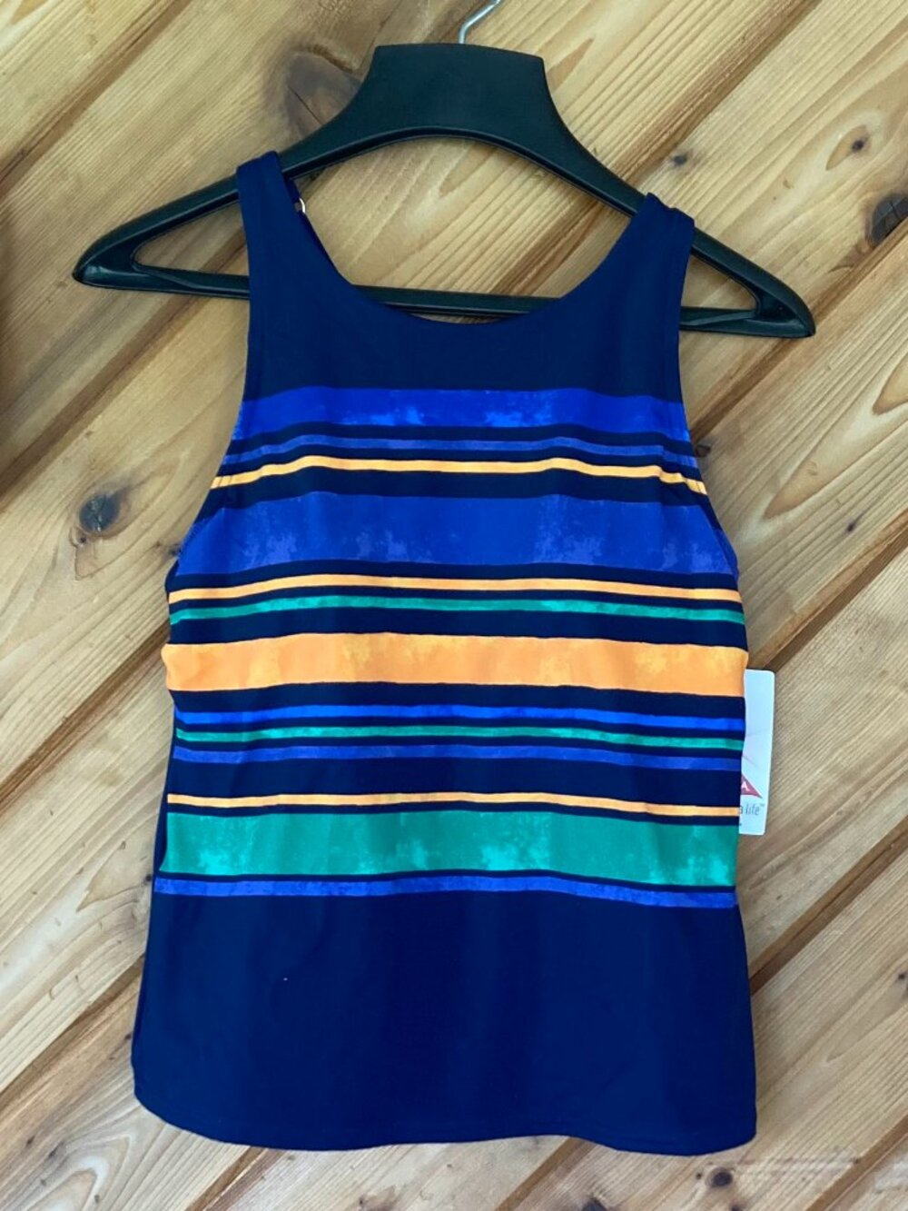 Navy Blue Land's End Tankini Top Size 10